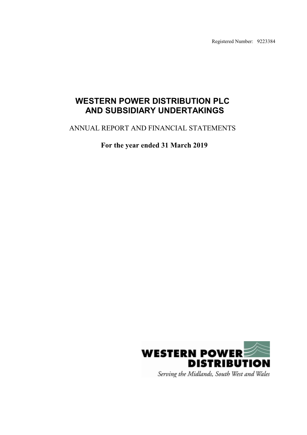 Western Power Distribution Plc and Subsidiary Undertakings
