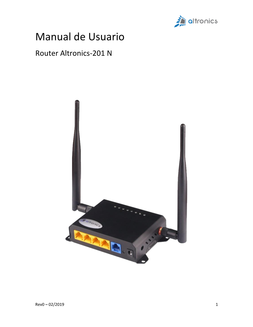 Manual De Usuario Router Altronics-201 N