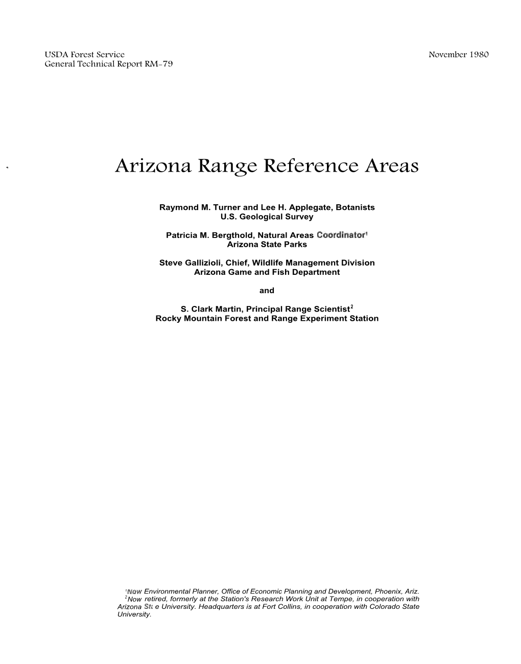 Arizona Range Reference Areas