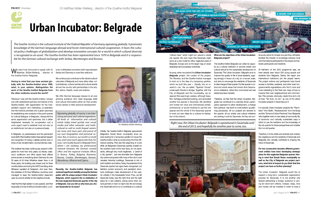 Urban Incubator: Belgrade