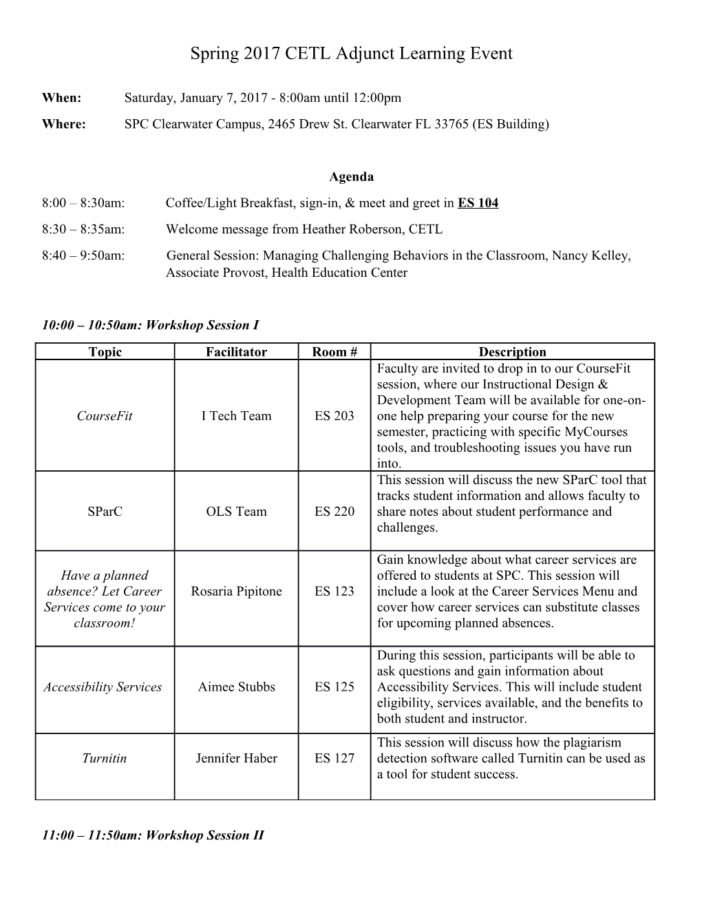 Spring 2017 CETL Adjunct Learning Event