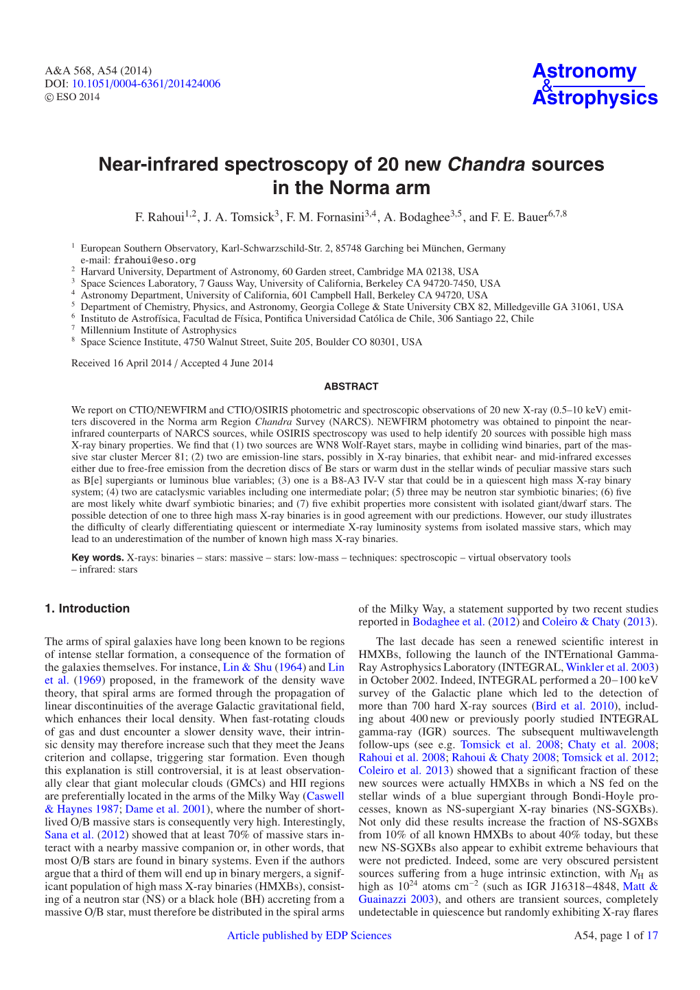 Near-Infrared Spectroscopy of 20 New Chandra Sources in the Norma Arm