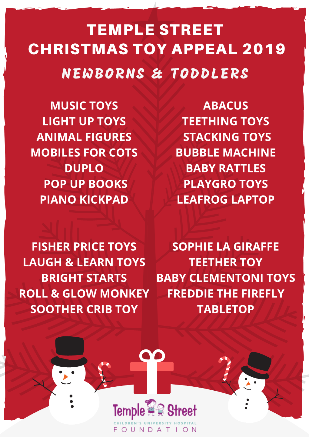 Temple Street Christmas Toy Appeal 2019 Newborns & Toddlers