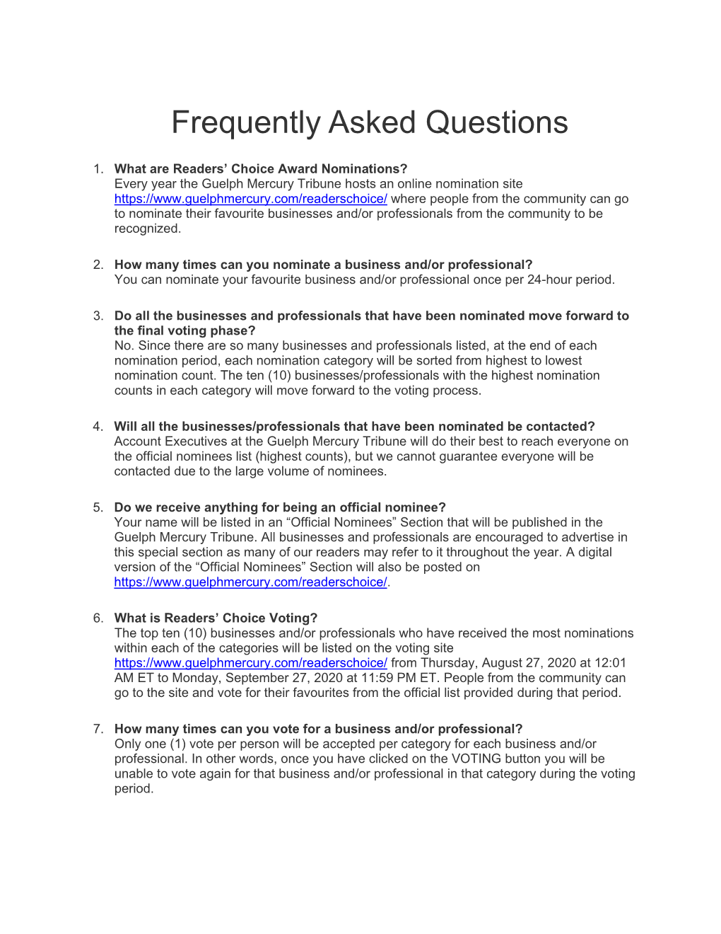 Frequently Asked Questions