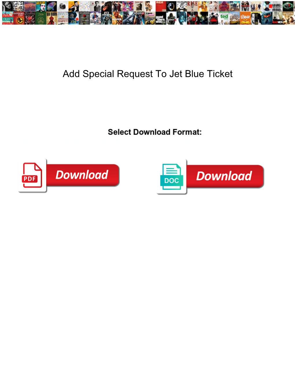 Add Special Request to Jet Blue Ticket