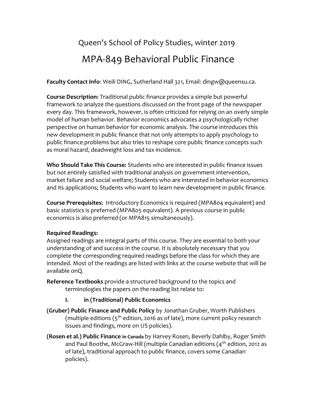 MPA-849 Behavioral Public Finance