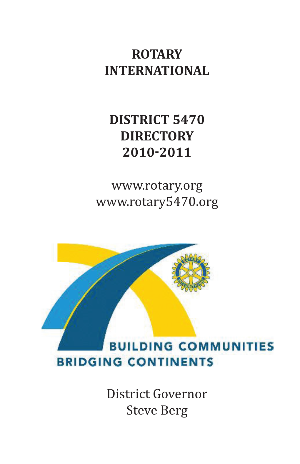 Rotary International District 5470 Directory 2010