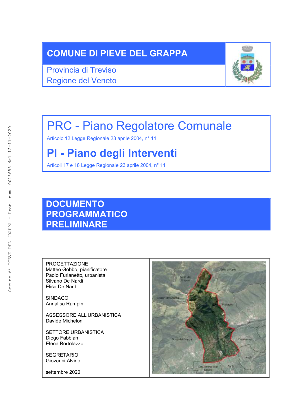 PRC - Piano Regolatore Comunale Articolo 12 Legge Regionale 23 Aprile 2004, N° 11