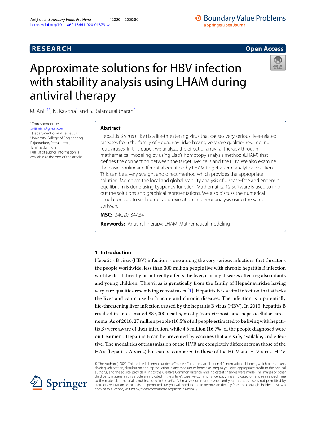 Approximate Solutions for HBV Infection with Stability Analysis Using LHAM During Antiviral Therapy