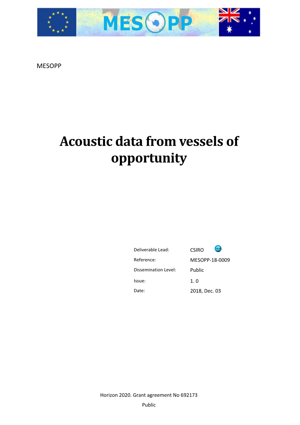 Acoustic Data from Vessels of Opportunity