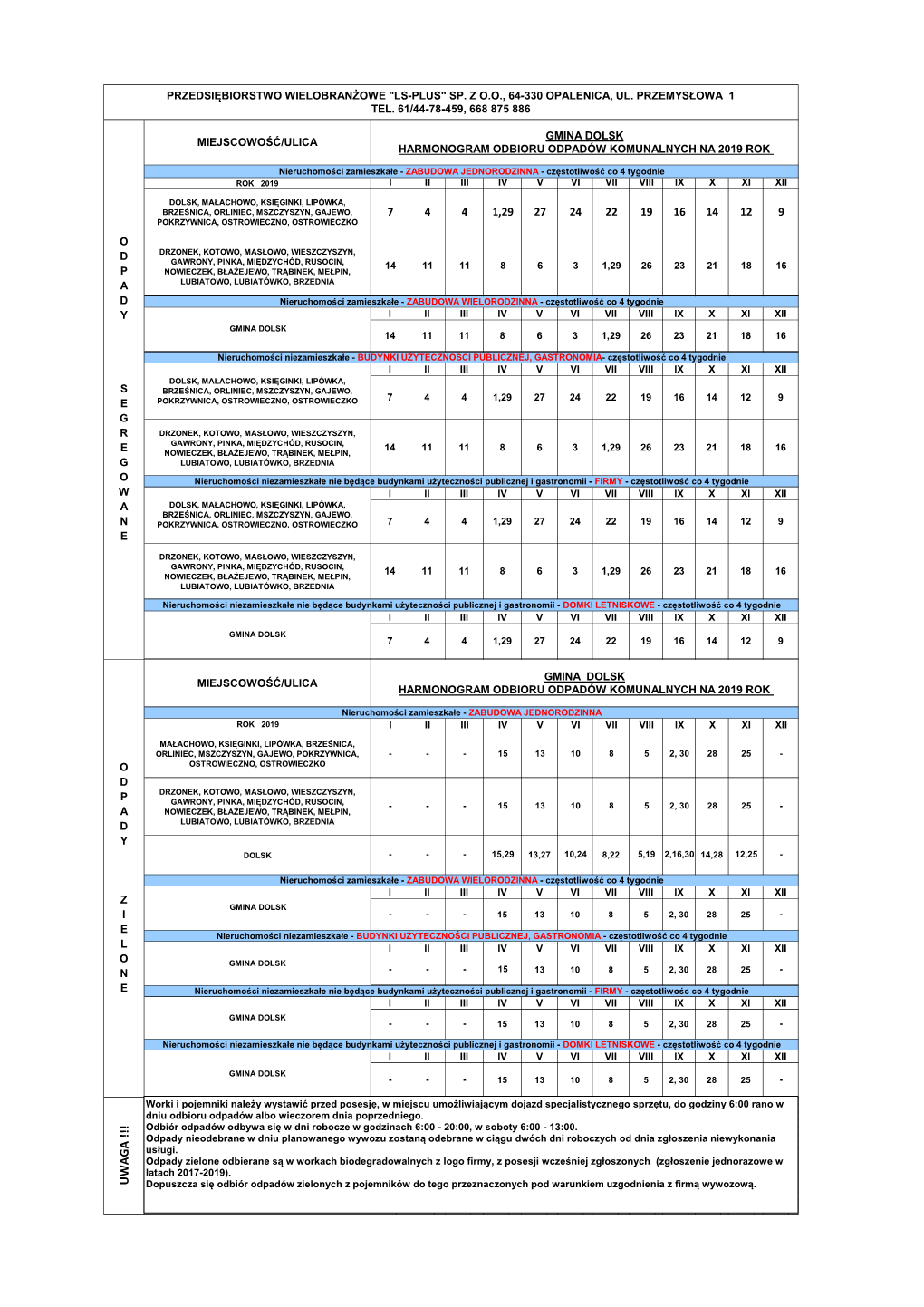 HARMONOGRAM-ODBIORU-ODPADÓW-DOLSK-SEGREGOWANE-2019.Pdf