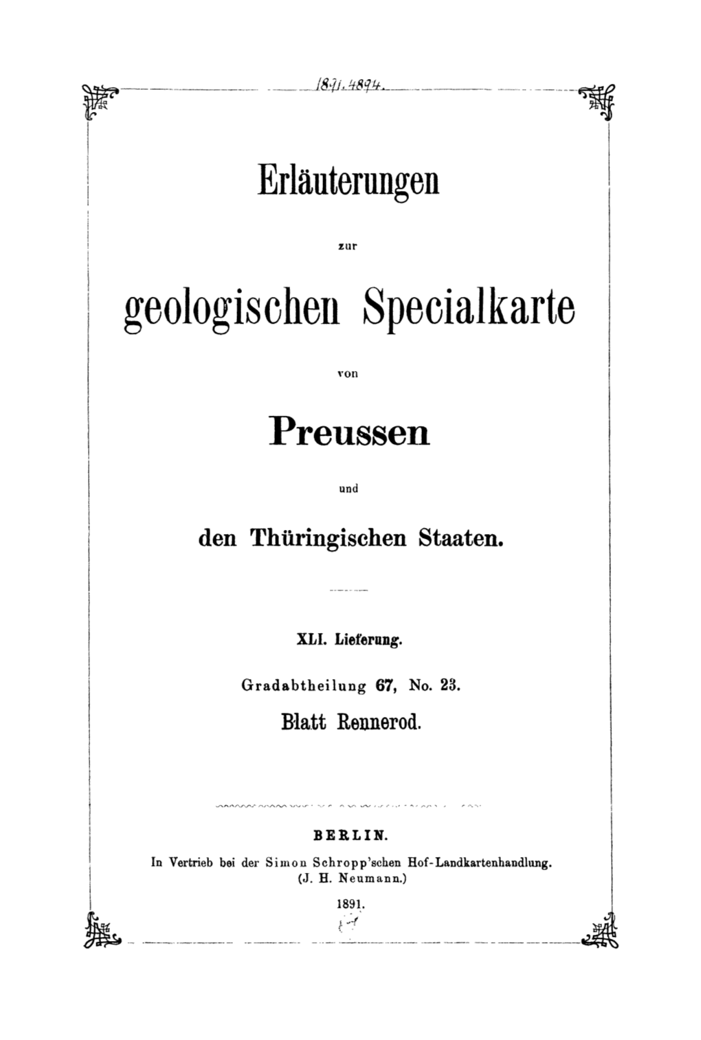 Geologischen Specialkarte