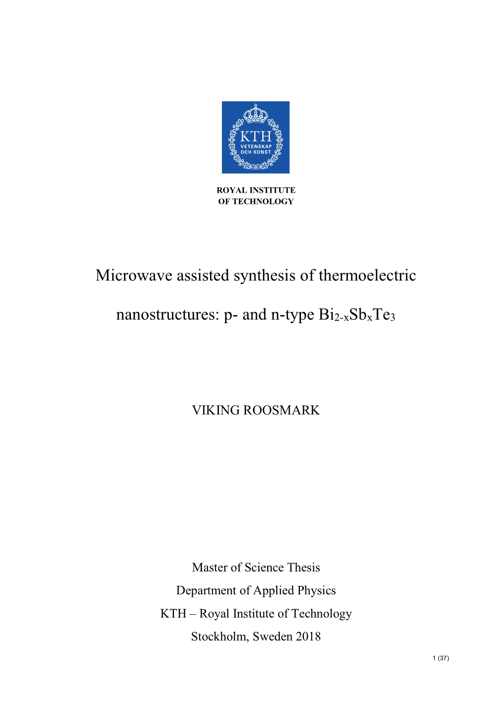 Microwave Assisted Synthesis of Thermoelectric Nanostructures