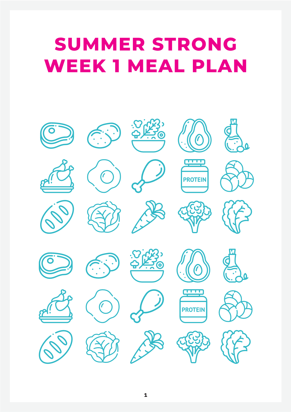 Summer Strong Week 1 Meal Plan