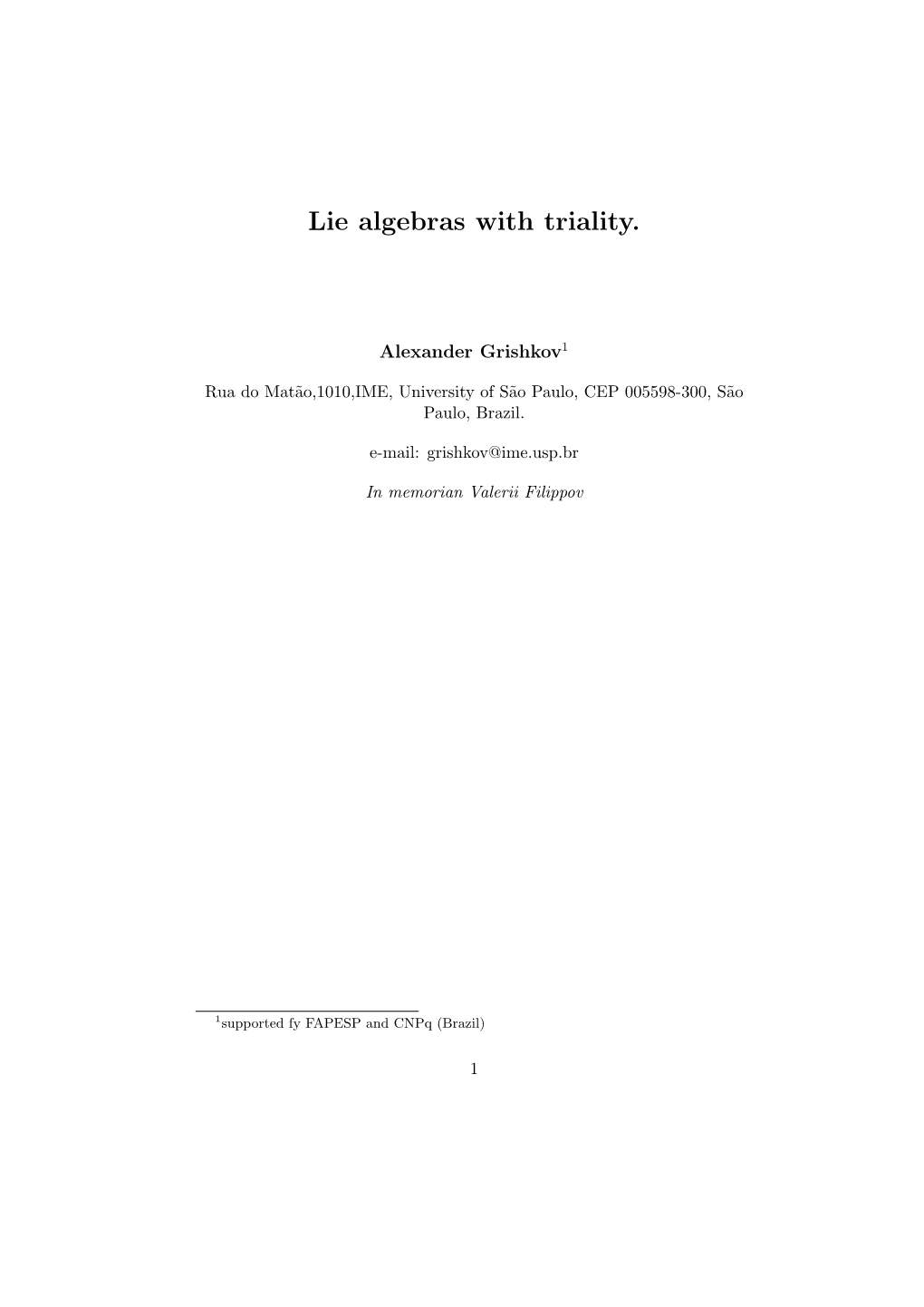 Lie Algebras with Triality