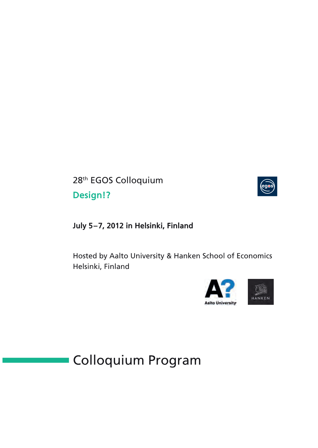 Colloquium Program