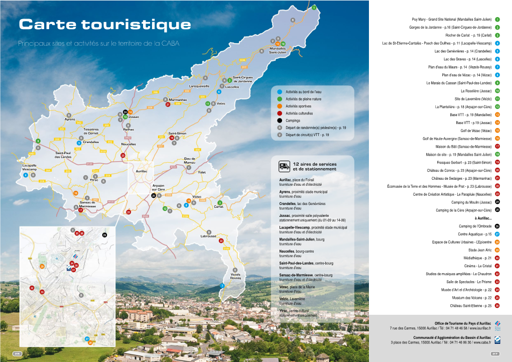 Carte Touristique Gorges De La Jordanne - P.16 (Saint-Cirgues-De-Jordanne) 2 Rocher De Carlat - P