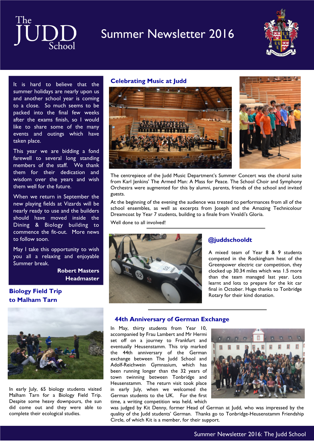 Summer Newsletter 2016