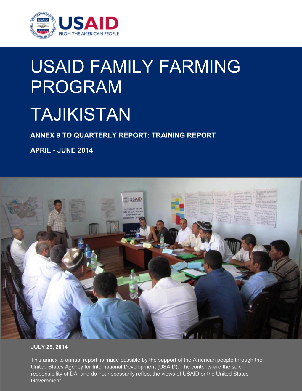 Usaid Family Farming Program Tajikistan