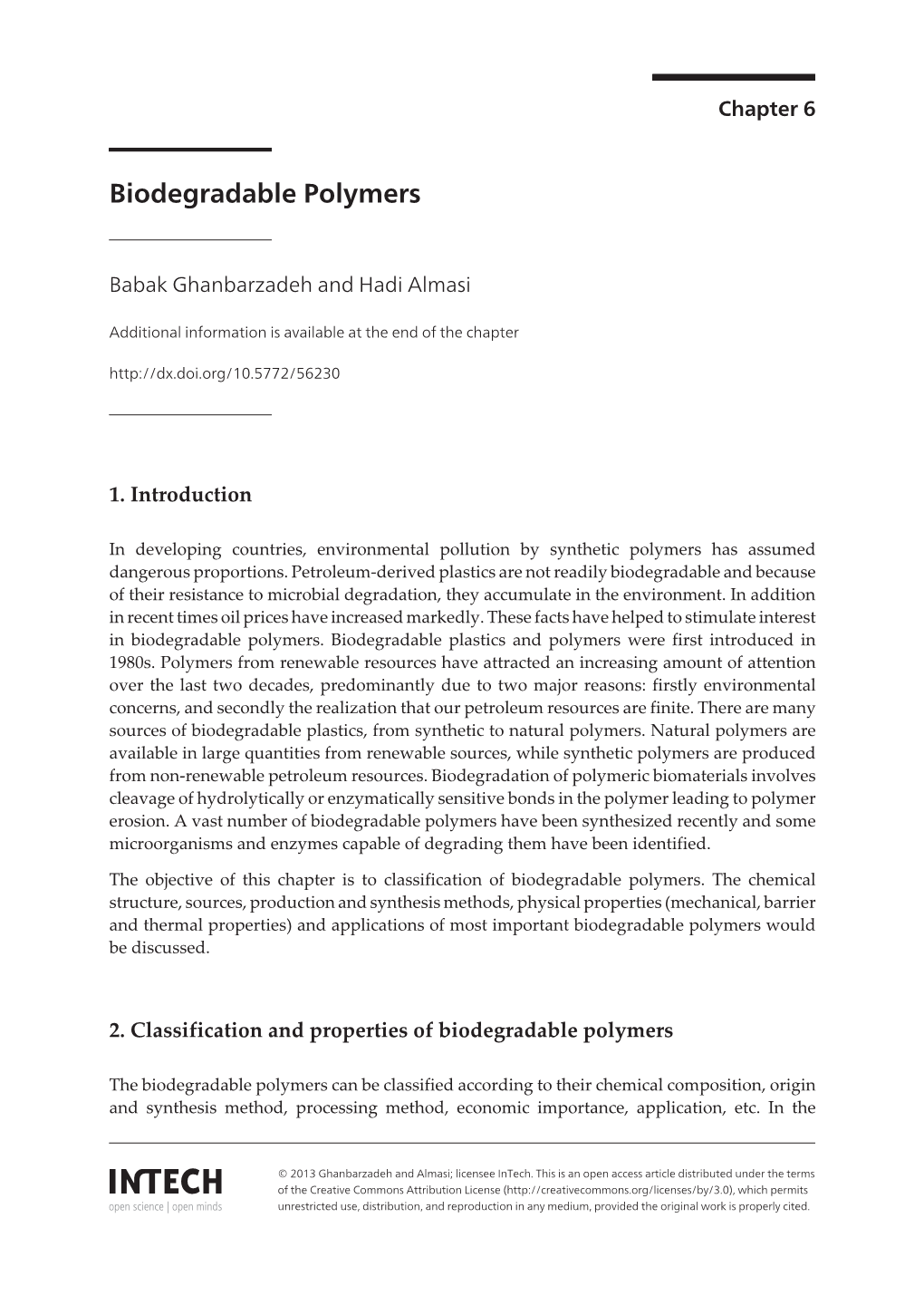 Biodegradable Polymers