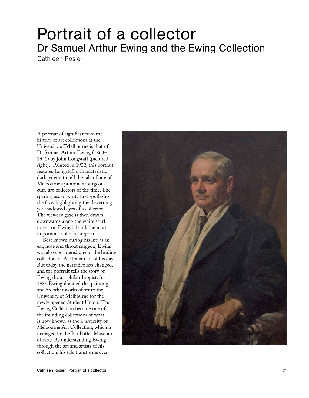 Portrait of a Collector: Dr Samuel Arthur