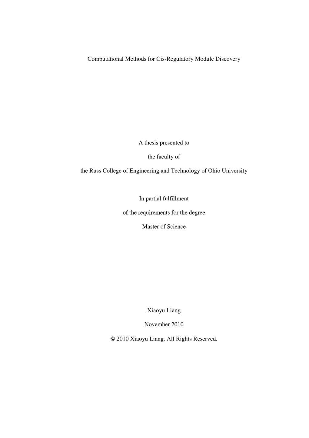 Computational Methods for Cis-Regulatory Module Discovery A