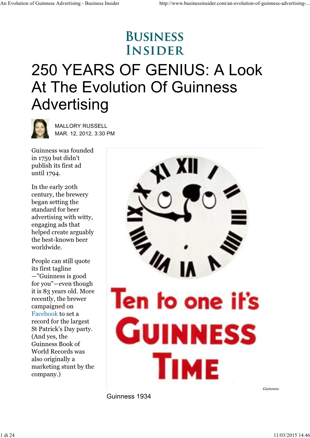 An Evolution of Guinness Advertising - Business Insider