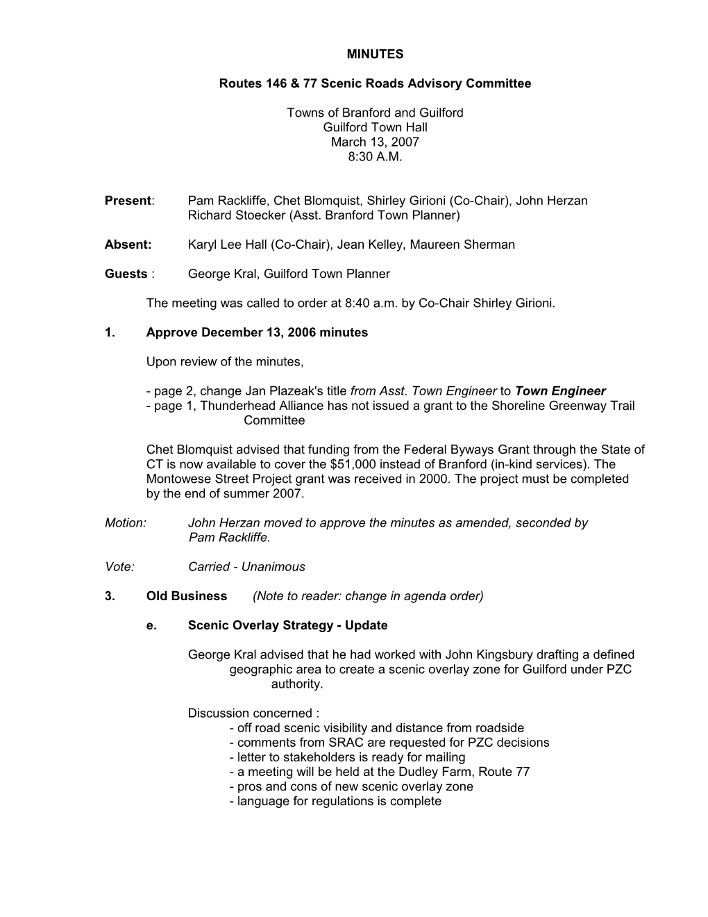 Routes 146 & 77 Scenic Roads Advisory Committee