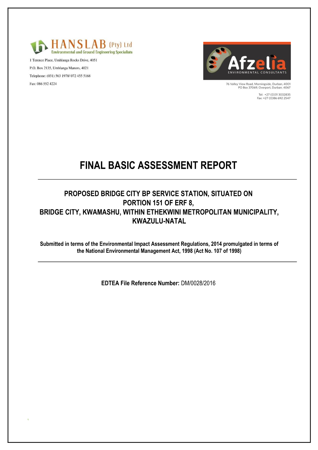 Final Basic Assessment Report