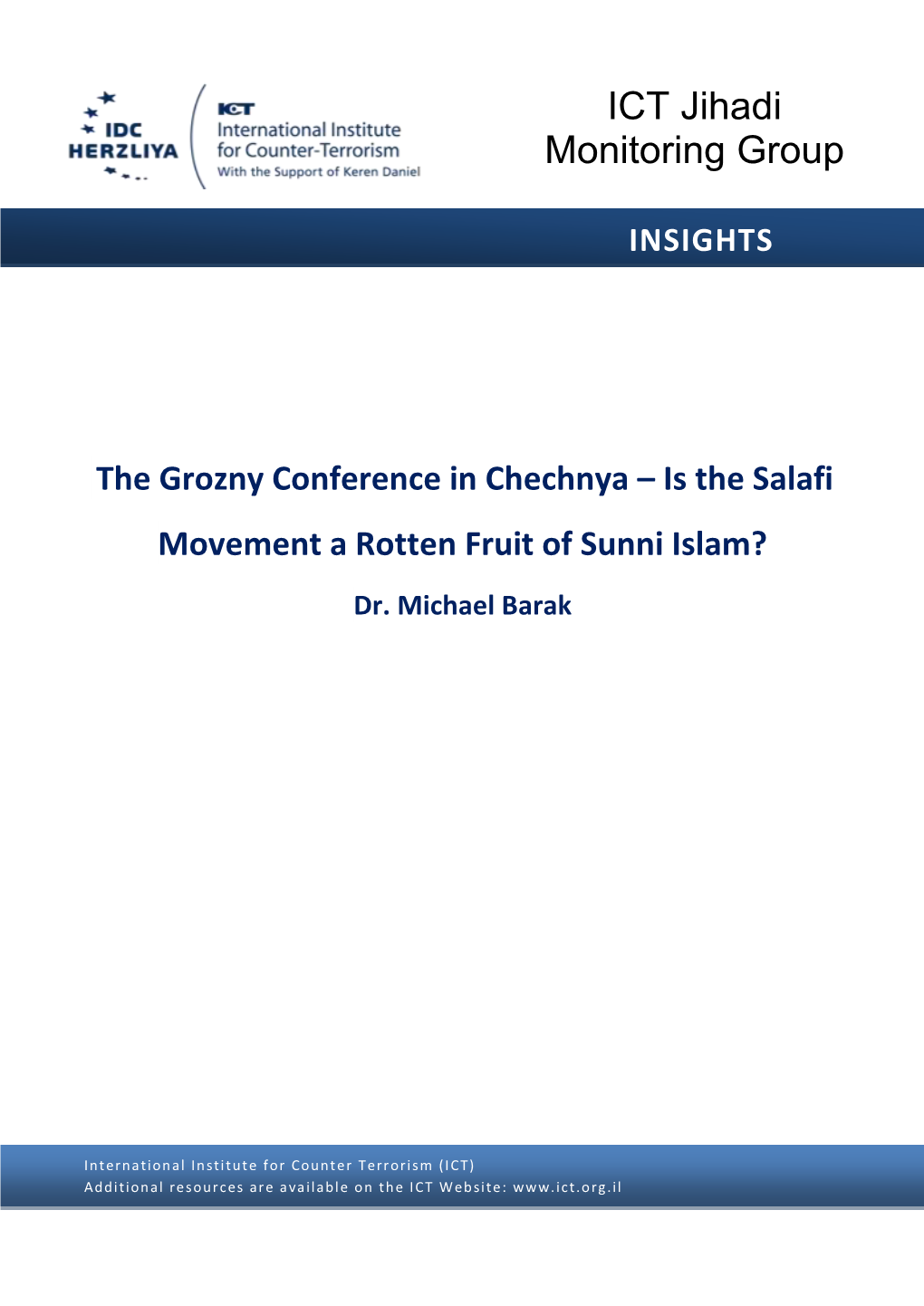 The Grozny Conference in Chechnya – Is the Salafi Movement a Rotten Fruit of Sunni Islam? Dr