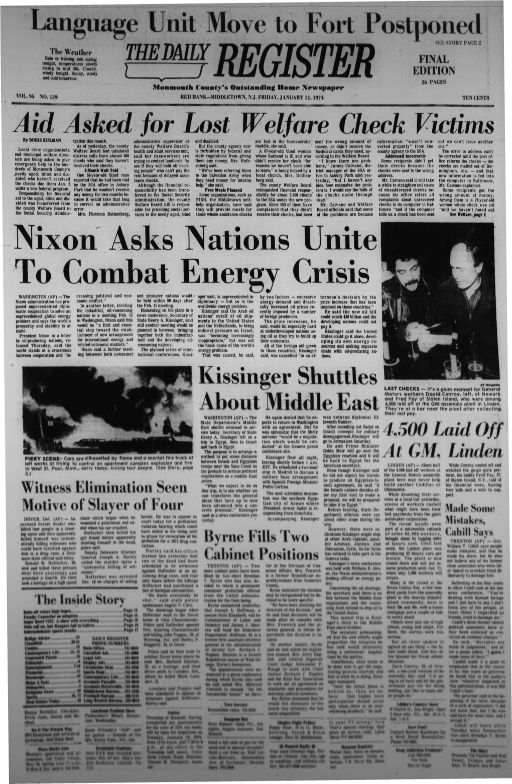 Nixon Asks Nations Unite to Combat Energy Crisis