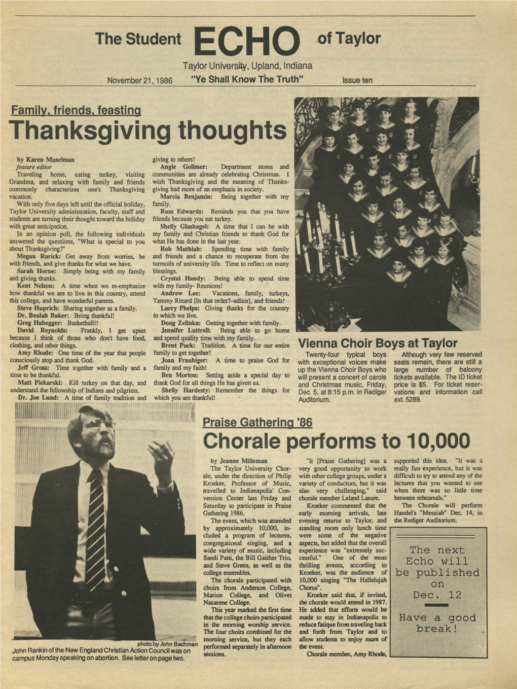 The Echo: November 21, 1986