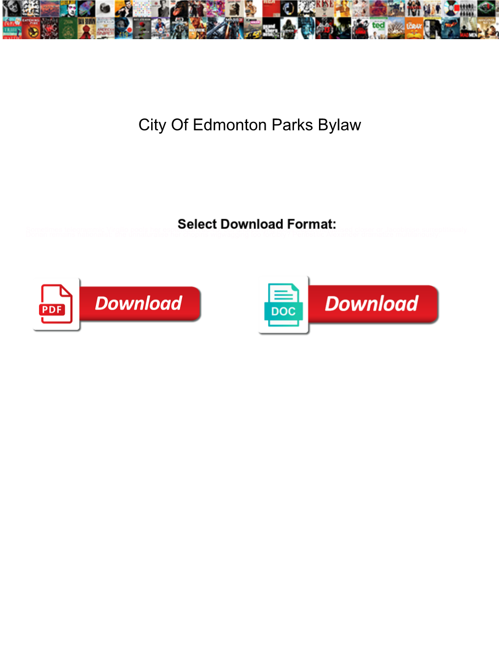 City of Edmonton Parks Bylaw
