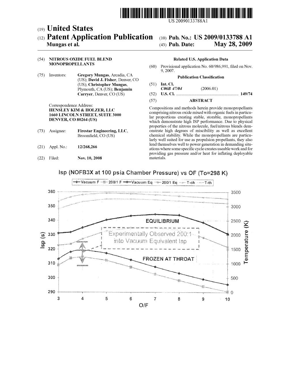 (12) Patent Application Publication (10) Pub. No.: US 2009/0133788 A1 Mungas Et Al