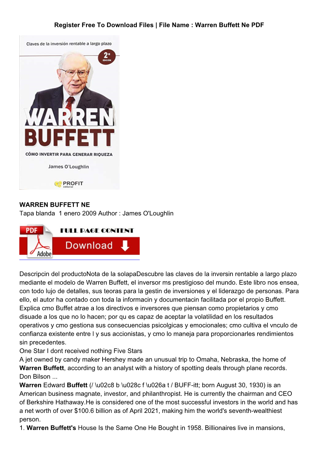 Download Free Warren Buffett NE