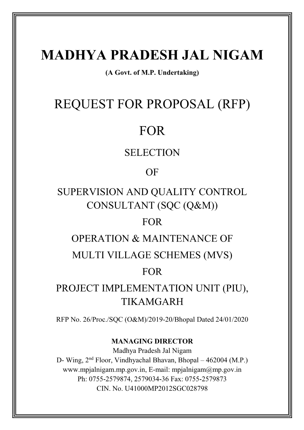 Request for Proposal (Rfp)