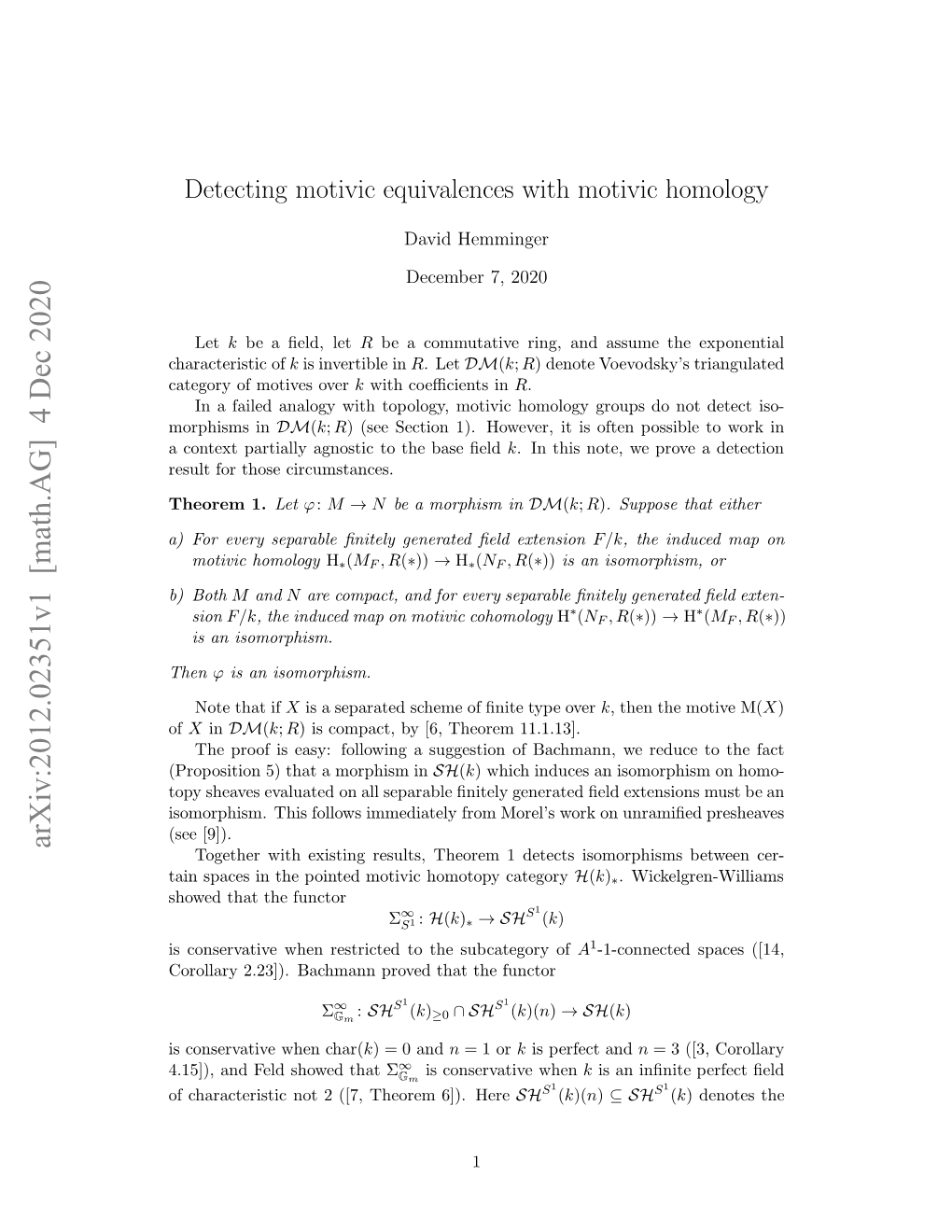 Detecting Motivic Equivalences with Motivic Homology