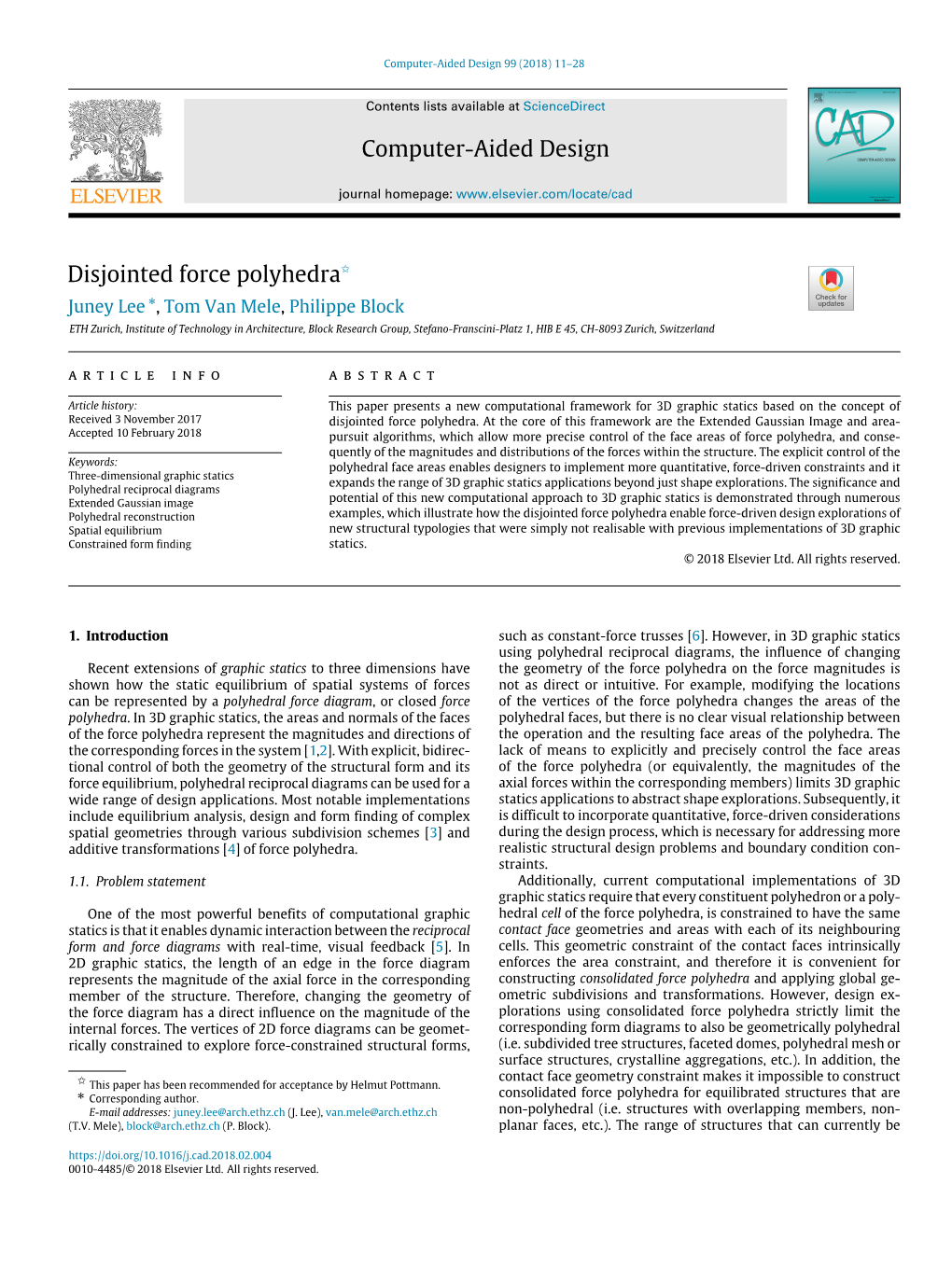 Computer-Aided Design Disjointed Force Polyhedra