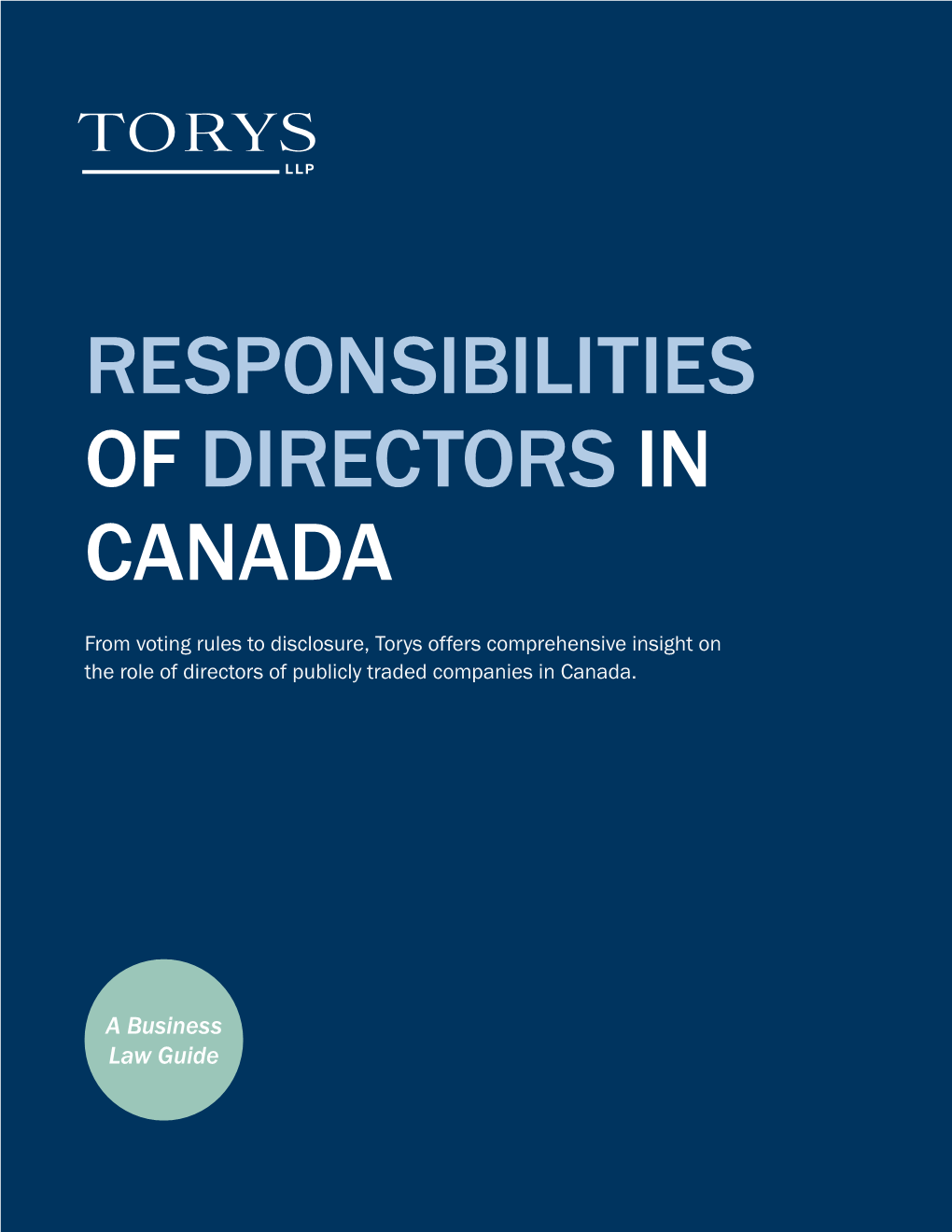 Responsibilities of Directors in Canada