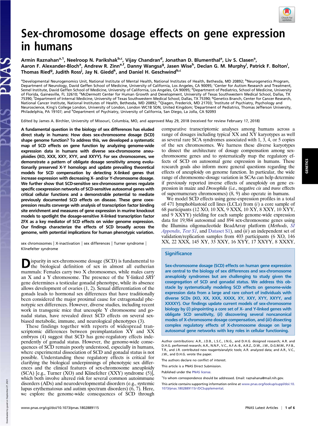 Sex-Chromosome Dosage Effects on Gene Expression in Humans