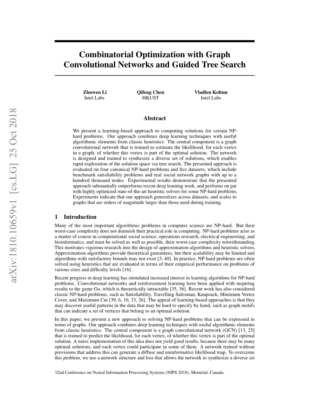 Combinatorial Optimization with Graph Convolutional Networks and Guided Tree Search