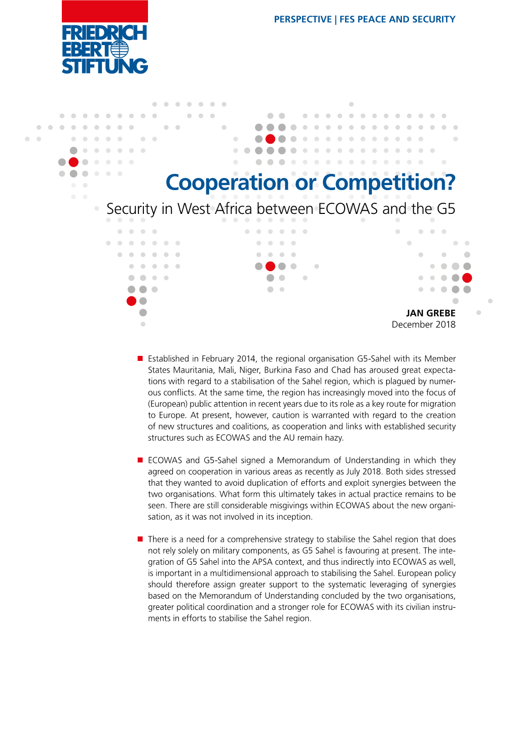 Cooperation Or Competition? Security in West Africa Between ECOWAS and the G5