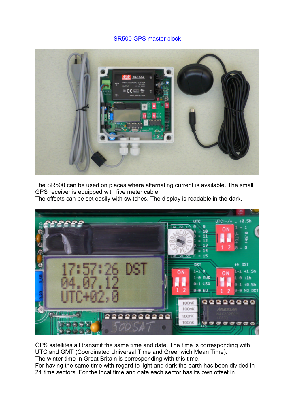 SR500 GPS Master Clock