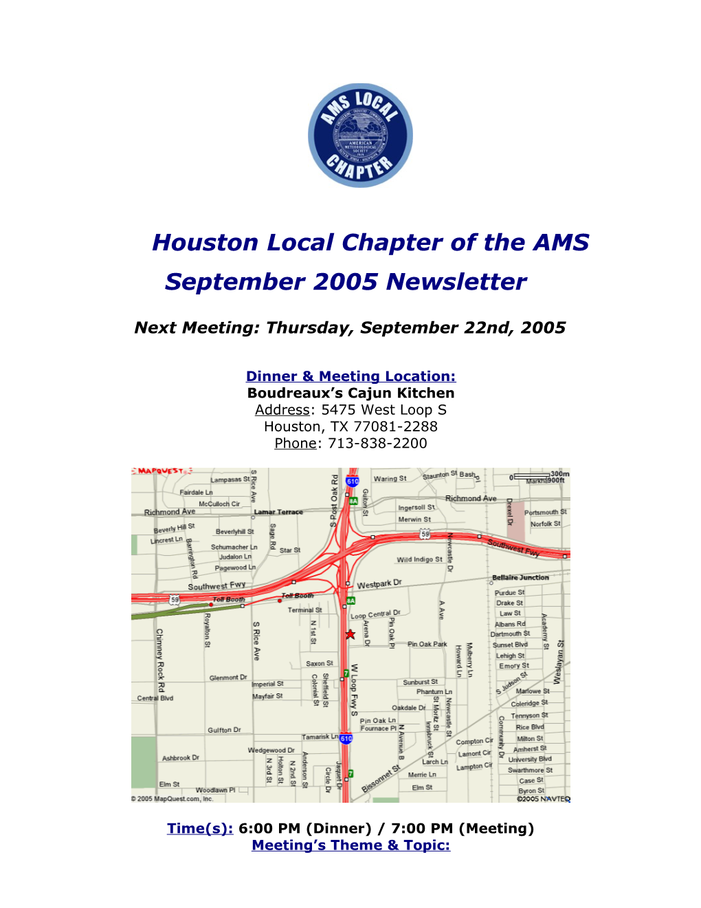 Houston Local Chapter of the AMS