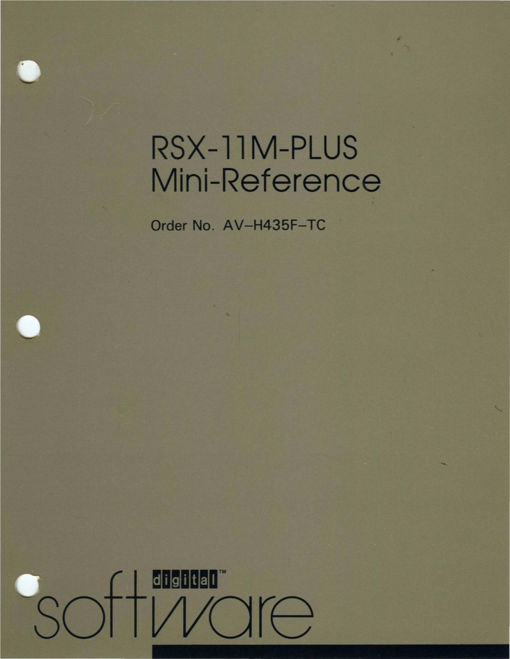 RSX - 11 M-PLUS Mini-Reference