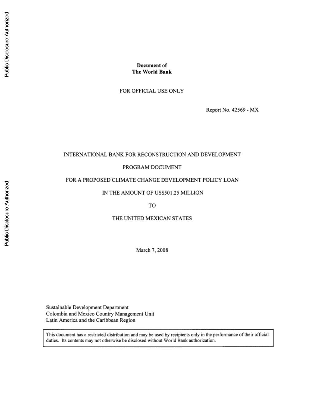 World Bank Document