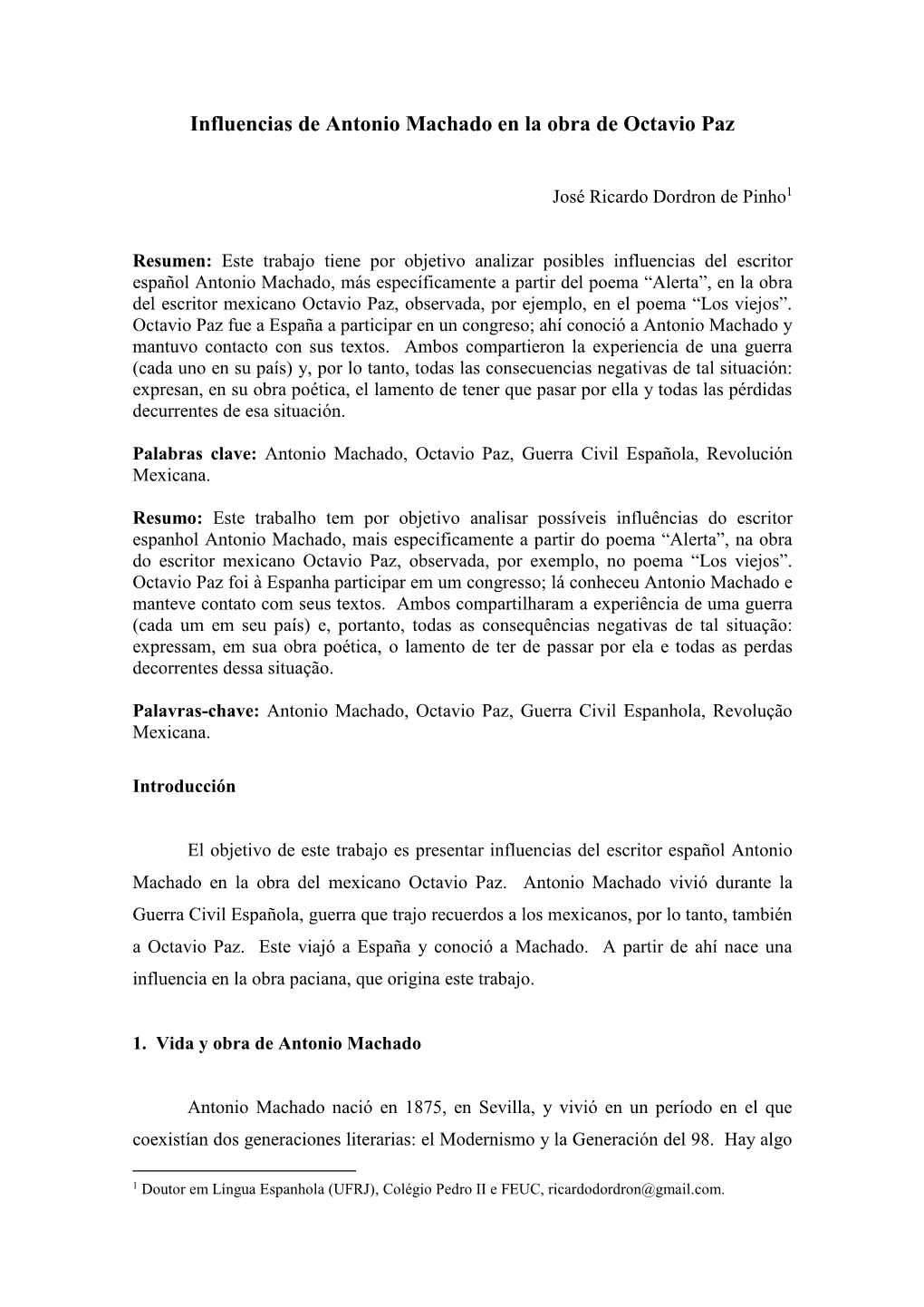 La Influencia De Antonio Machado En La Obra