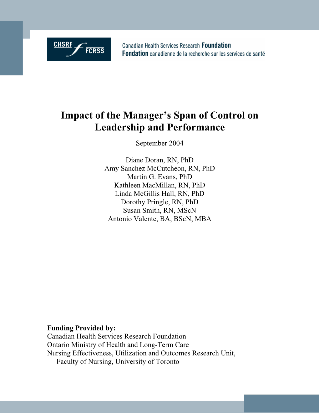 Impact of the Manager's Span of Control on Leadership And