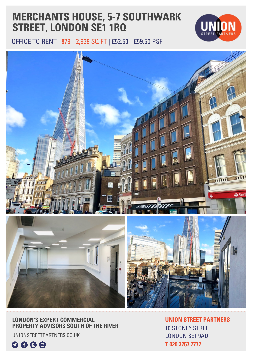 Merchants House, 5-7 Southwark Street, London Se1 1Rq Office to Rent | 879 - 2,938 Sq Ft | £52.50 - £59.50 Psf