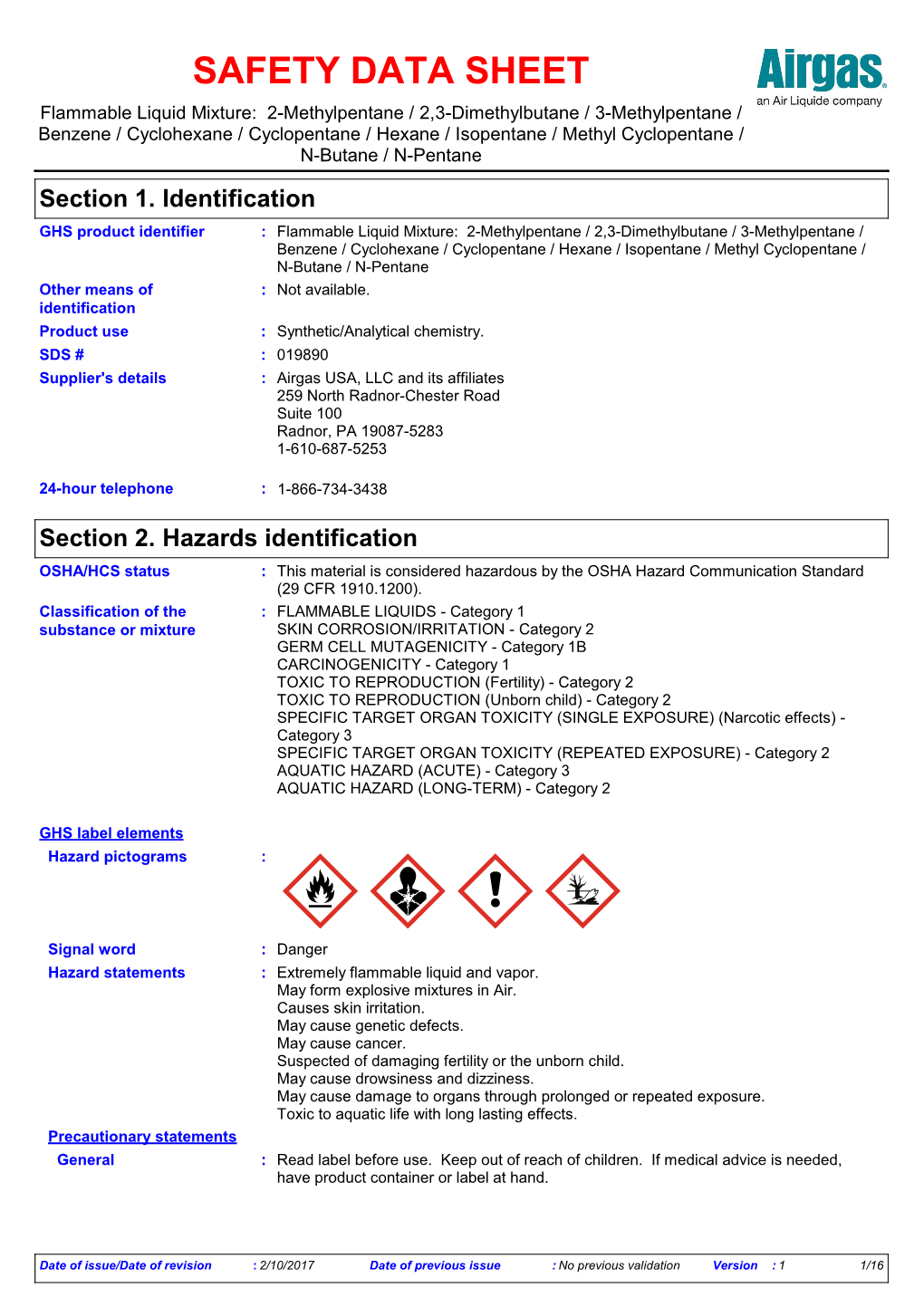 Section 13. Disposal Considerations Disposal Methods : the Generation of Waste Should Be Avoided Or Minimized Wherever Possible